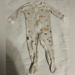 Pehr Footed Baby Sleeper Explore The World 100% Organic Cotton Size 6-12 Months